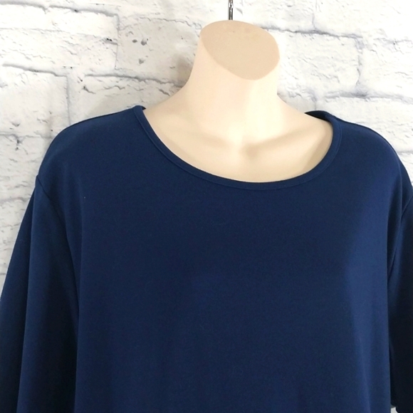 Cali and York Top Blue Knit Short Sleeve Sz 2X - Picture 2 of 4